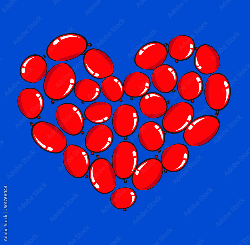 vector drawing heart shape balloons design background Stock Vector ...