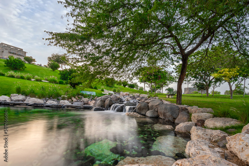 Beautiful and green park in Katara Cultural Village, Katara Lake Hill