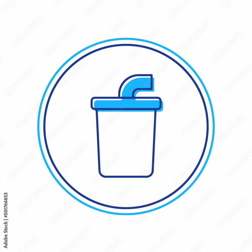 Filled outline Paper glass with drinking straw and water icon isolated on white background. Soda drink glass. Fresh cold beverage symbol. Vector Filled outline Paper glass with drinking straw and water icon isolated on white background. Soda drink glass. Fresh cold beverage symbol. Vector