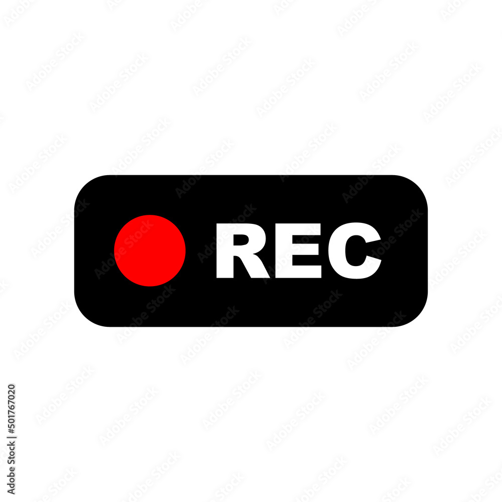 sign record, red panel, record. Video recording symbol with red logo  isolated on white background. Vector illustration Stock Vector | Adobe Stock