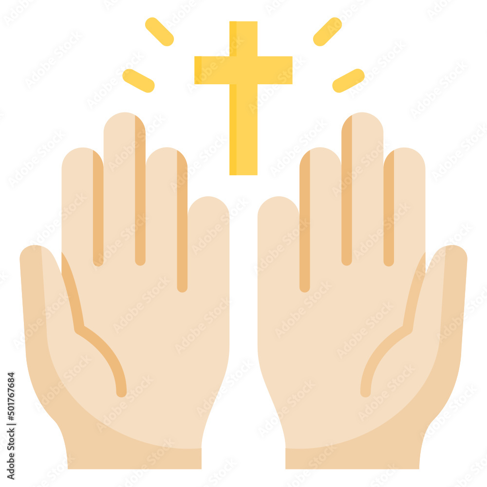 Pray flat icon. Can be used for digital product, presentation, print design and more. Pray flat icon. Can be used for digital product, presentation, print design and more.