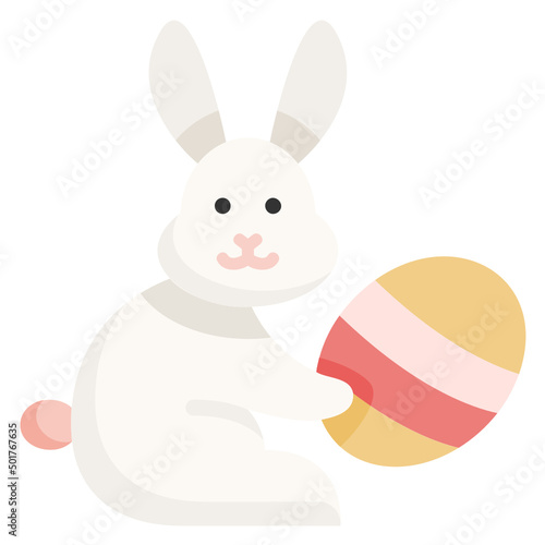 Bunny Easter flat icon. Can be used for digital product  presentation  print design and more.