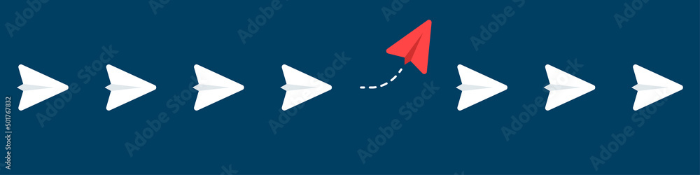 Think different. The concept of individuality and uniqueness. Innovation. Leadership. Business idea. Vector illustration Think different. The concept of individuality and uniqueness. Innovation. Leadership. Business idea. Vector illustration