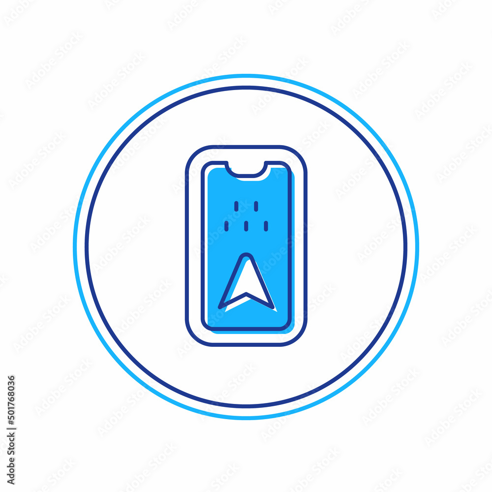 Filled outline Infographic of city map navigation icon isolated on white background. Mobile App Interface concept design. Geolacation concept. Vector Filled outline Infographic of city map navigation icon isolated on white background. Mobile App Interface concept design. Geolacation concept. Vector