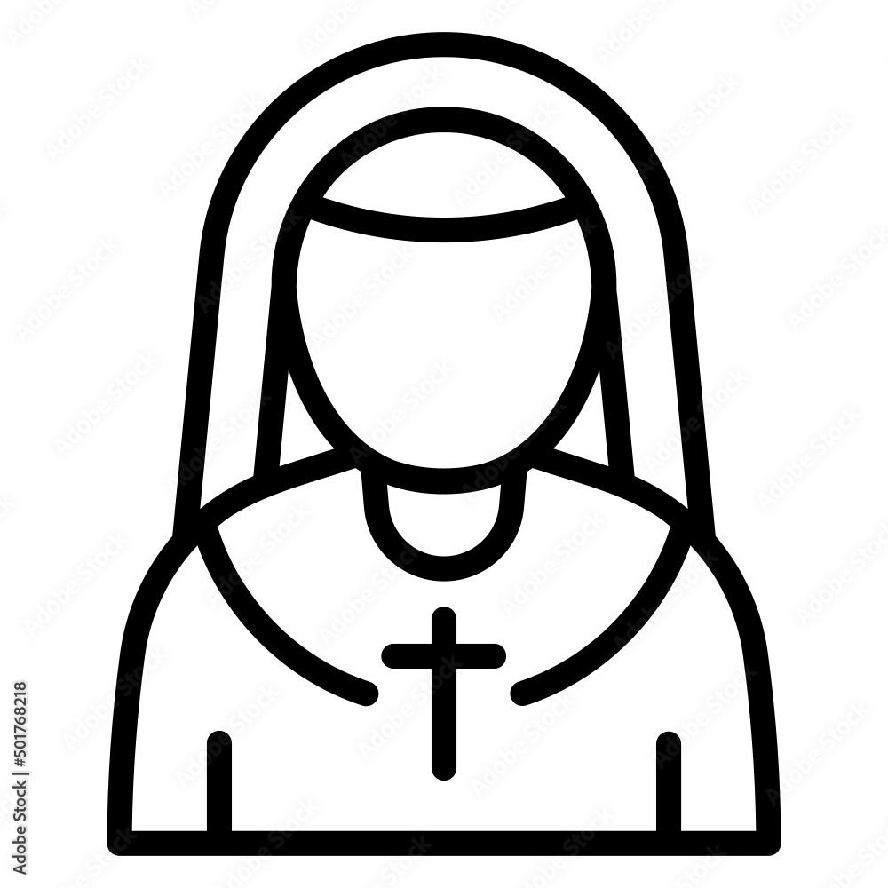 Nun line icon. Can be used for digital product, presentation, print design and more. Nun line icon. Can be used for digital product, presentation, print design and more.