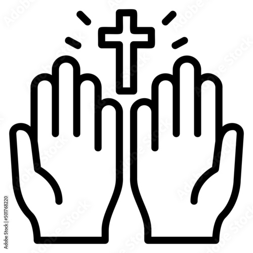 Pray line icon. Can be used for digital product, presentation, print design and more.