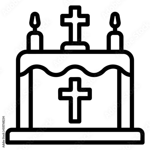 Altar line icon. Can be used for digital product, presentation, print design and more.