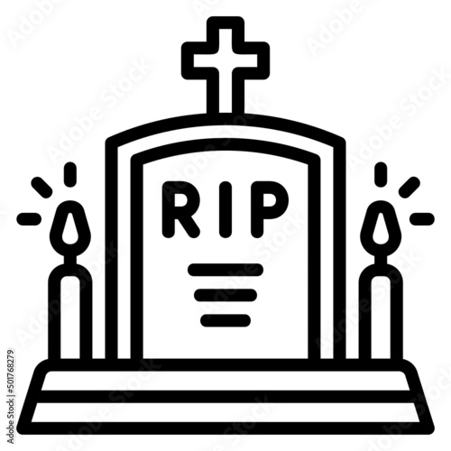 Tombstone line icon. Can be used for digital product, presentation, print design and more.