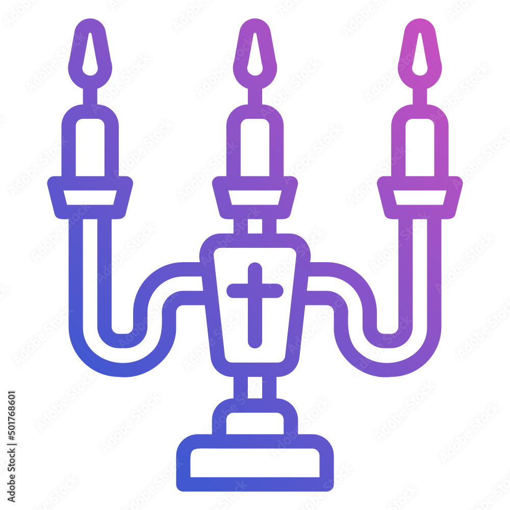 Candelabra line gradient icon. Can be used for digital product, presentation, print design and more. Candelabra line gradient icon. Can be used for digital product, presentation, print design and more.