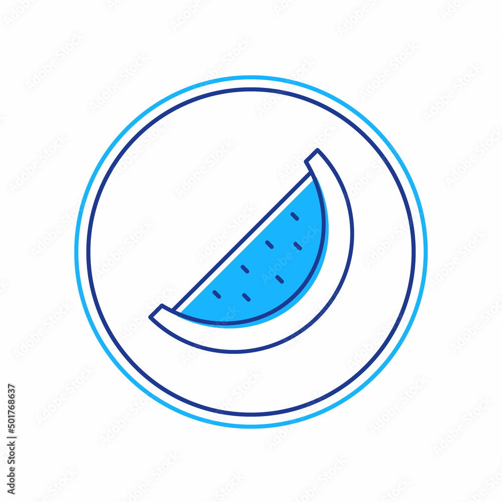 Filled outline Watermelon icon isolated on white background. Vector Filled outline Watermelon icon isolated on white background. Vector