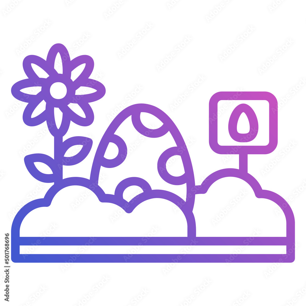 Egg Hunting line gradient icon. Can be used for digital product, presentation, print design and more.