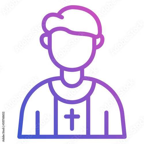 Priest line gradient icon. Can be used for digital product, presentation, print design and more.