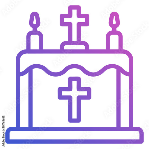 Altar line gradient icon. Can be used for digital product, presentation, print design and more.