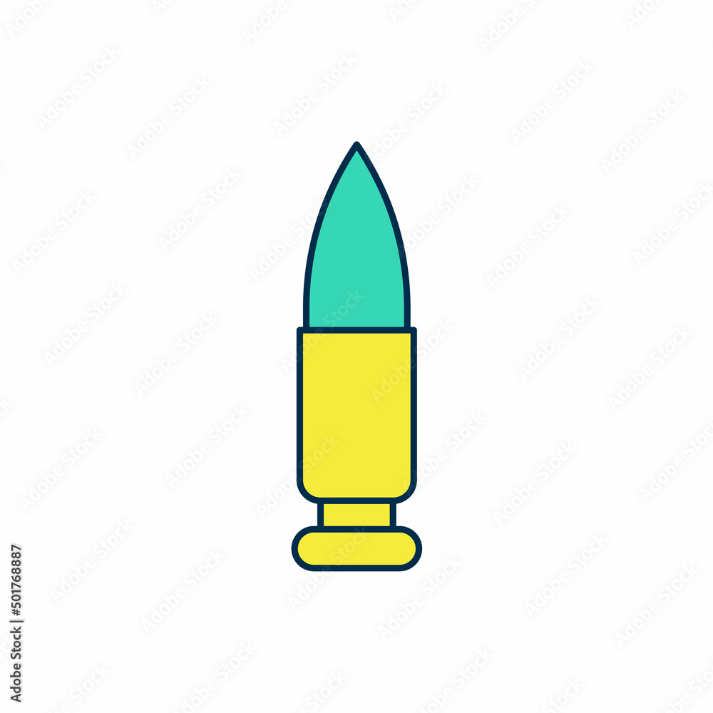 Filled outline Bullet icon isolated on white background. Vector Filled outline Bullet icon isolated on white background. Vector