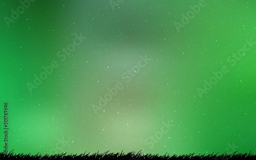 Light Green vector template with space stars.