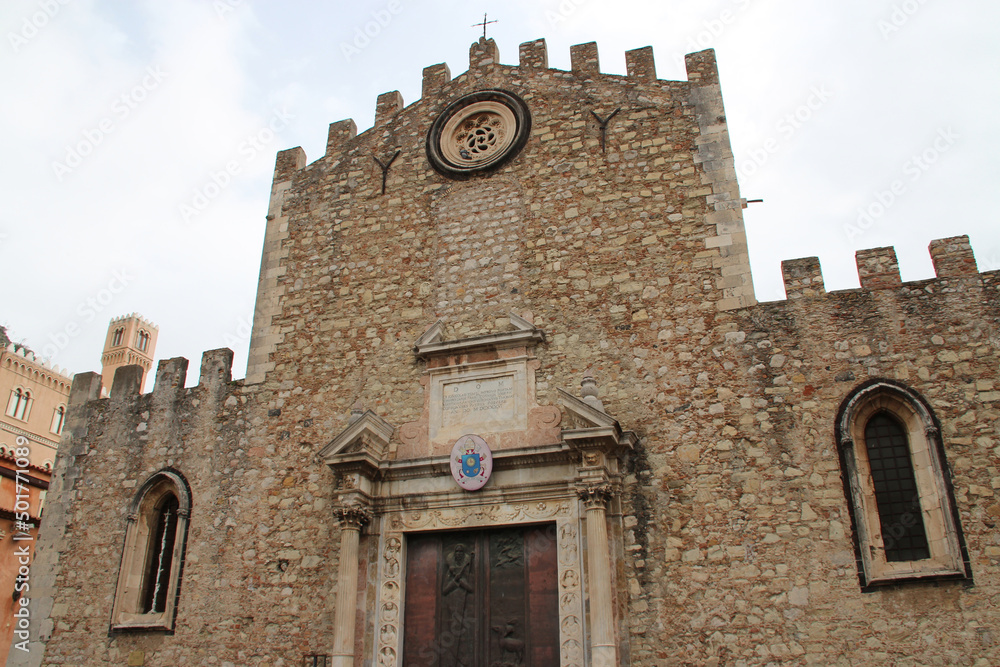 medieval cathedral in taormina in sicily (italy) 