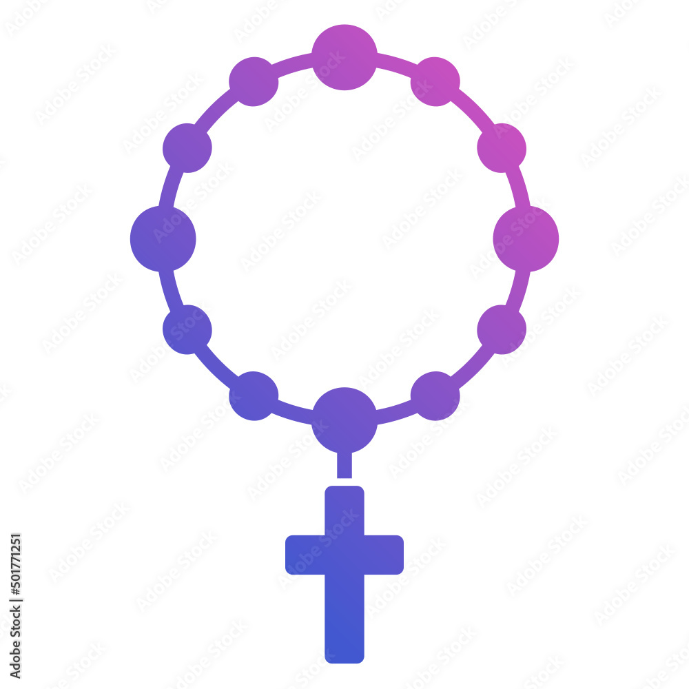 Rosary flat gradient icon. Can be used for digital product, presentation, print design and more.