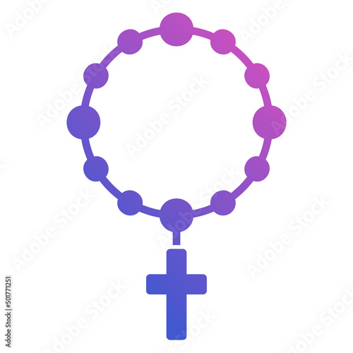Rosary flat gradient icon. Can be used for digital product, presentation, print design and more.
