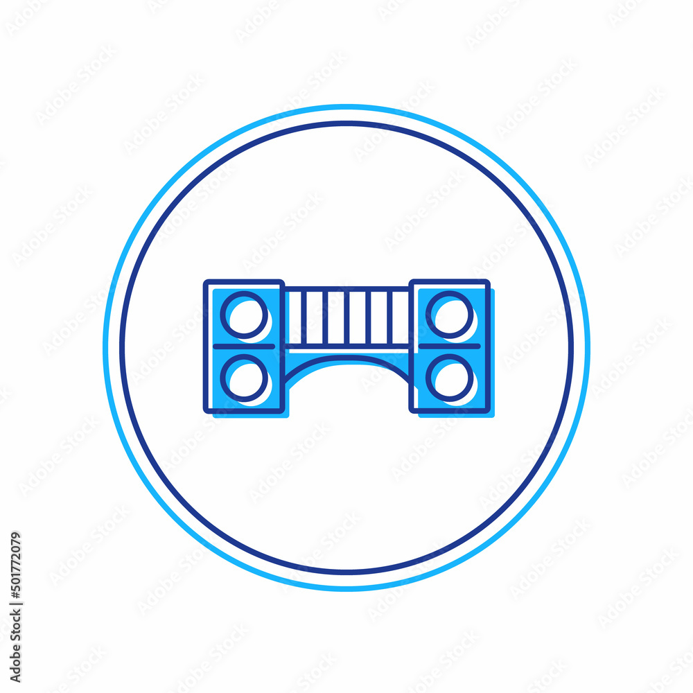 Filled outline Playground kids bridge icon isolated on white background. Vector Filled outline Playground kids bridge icon isolated on white background. Vector