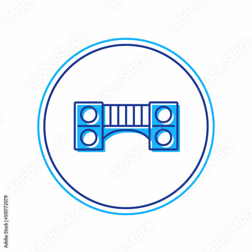 Filled outline Playground kids bridge icon isolated on white background. Vector