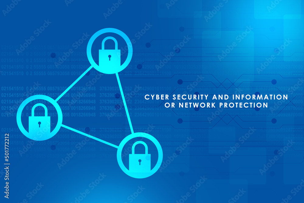 Fototapeta premium 2d illustration Safety concept: Closed Padlock on digital background 