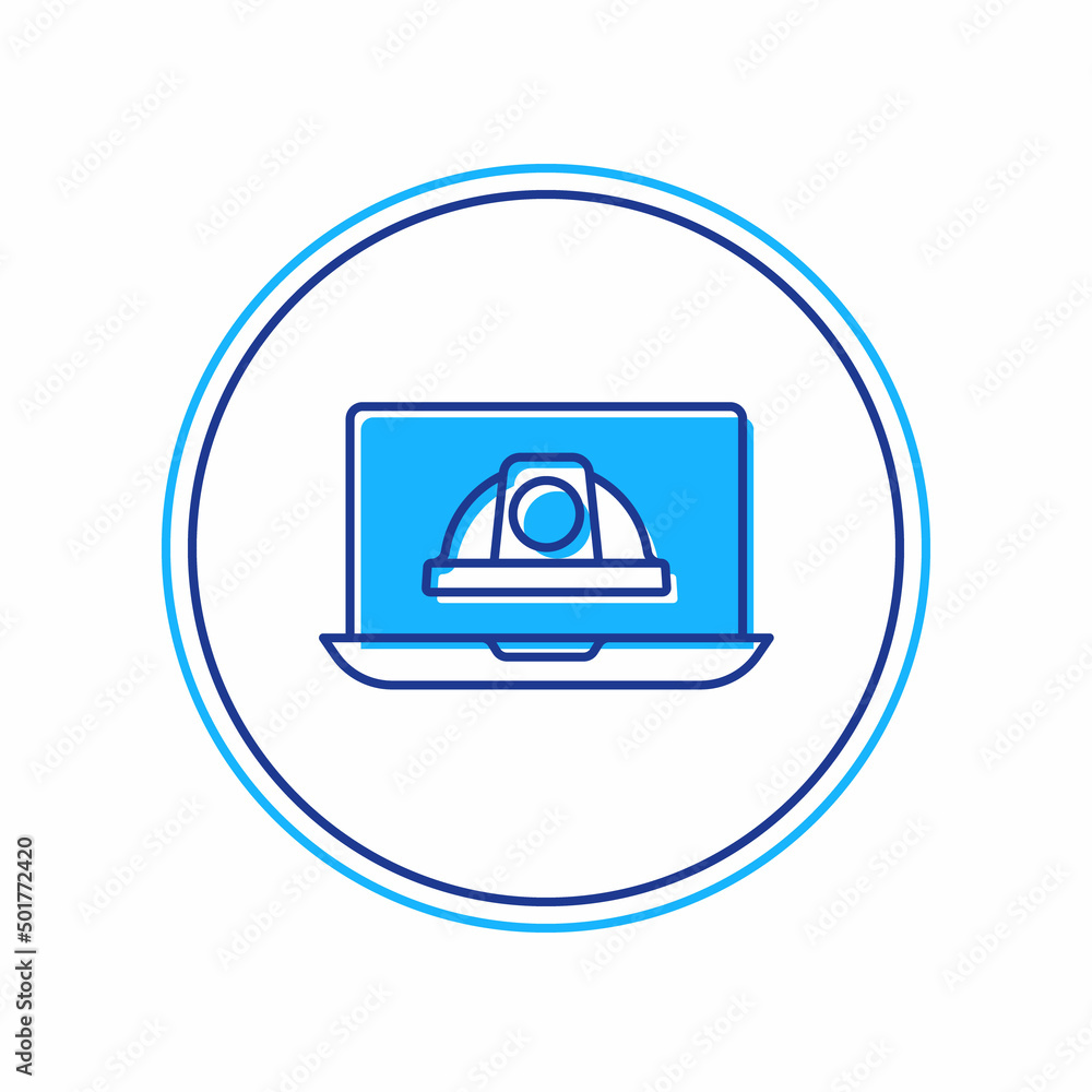 Filled outline Worker safety helmet icon isolated on white background. Vector Filled outline Worker safety helmet icon isolated on white background. Vector