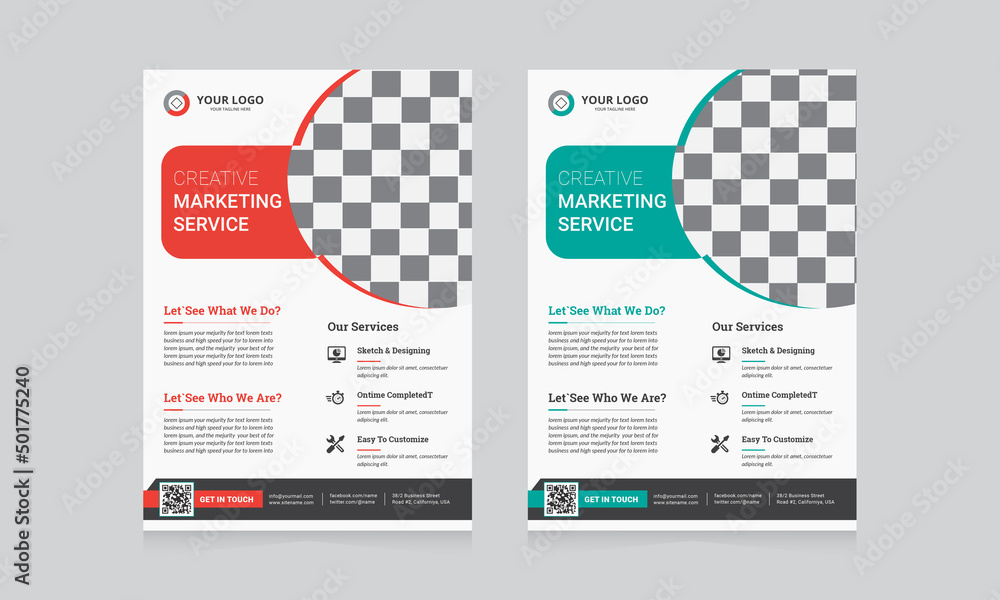 Obraz premium corporate flyer, poster, vector template, left late