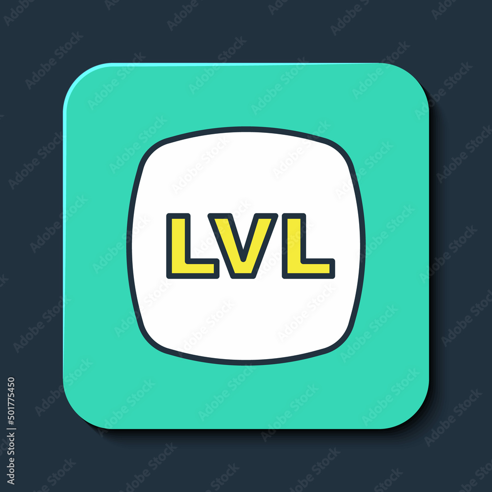 Filled outline Level game icon isolated on blue background. Turquoise square button. Vector Filled outline Level game icon isolated on blue background. Turquoise square button. Vector