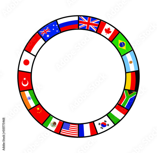All national flag in circle vector eps 10
