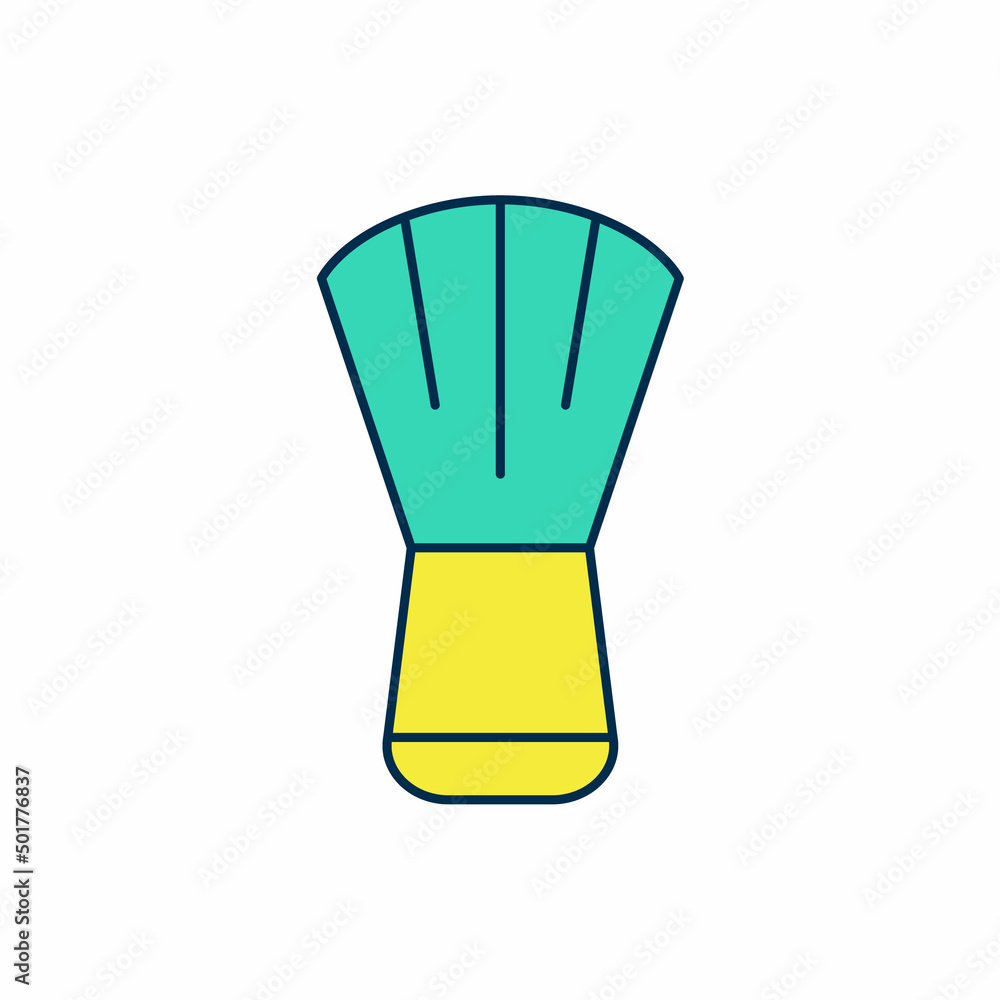 Filled outline Makeup brush icon isolated on white background. Vector Filled outline Makeup brush icon isolated on white background. Vector