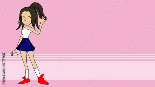 pretty fashion girl cartoon background in vector format