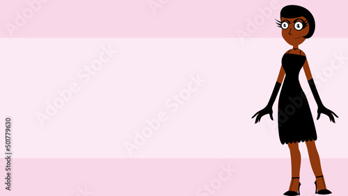 pretty fashion girl cartoon background in vector format