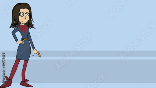 pretty fashion model girl cartoon background in vector format