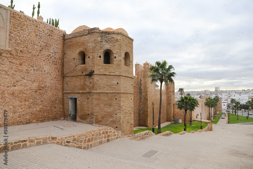 Walls of Kasbah of the Udayas in Rabat, Morocco