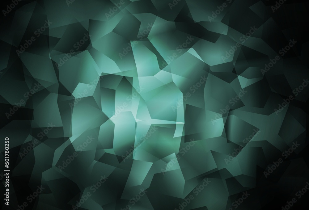 Obraz premium Dark Green vector gradient triangles texture.