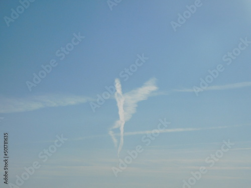 nube con forma de hombre y alas