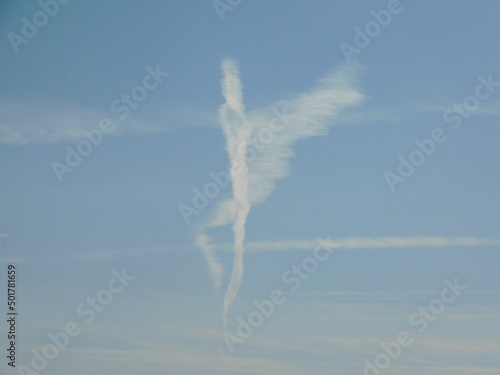 nube con forma de hombre y alas