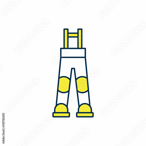 Filled outline Fisherman rubber pants icon isolated on white background. Vector