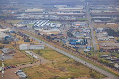 Aerial view of the cityscape of Oklahoma area