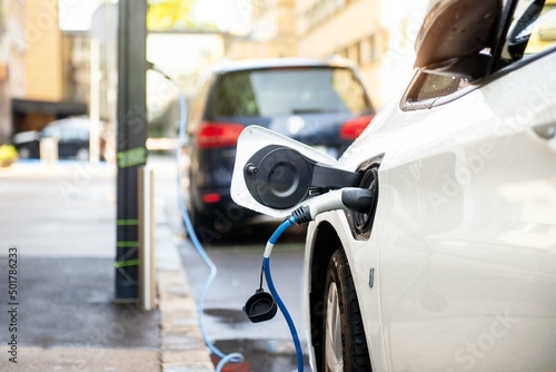 Electric car charging. E-mobility.