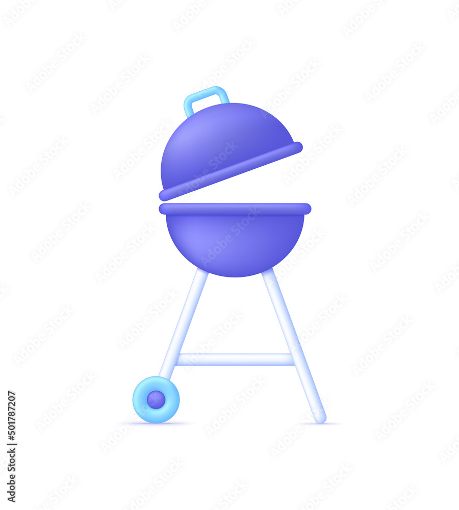3D Barbecue grill isolated on white background. Bbq icon. Device for frying food. Can be used for many purposes. 3D Barbecue grill isolated on white background. Bbq icon. Device for frying food. Can be used for many purposes.