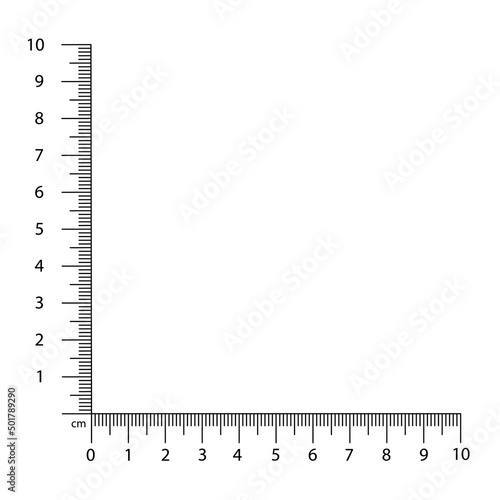 Corner ruler vector. Size indicators set isolated on background. Unit distances. Concept graphic element. Measuring scales.