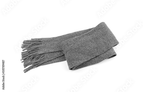 Grey scarf on a white background.