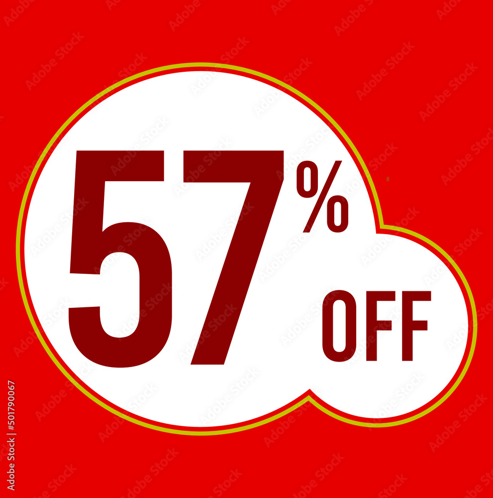 57 percent red banner with white ballons and red lettering for promotions and offers 57 percent red banner with white ballons and red lettering for promotions and offers