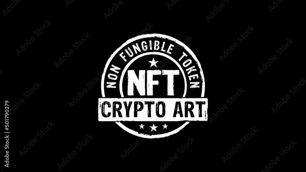 NFT crypto art stamp and stamping impact isolated animation. Non fungible token of unique collectibles, blockchain and artwork selling technology 3D rendered concept. Alpha matte channel. NFT crypto art stamp and stamping impact isolated animation. Non fungible token of unique collectibles, blockchain and artwork selling technology 3D rendered concept. Alpha matte channel.