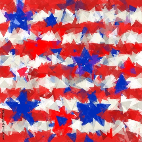 Abstract illustration in red, white and blue