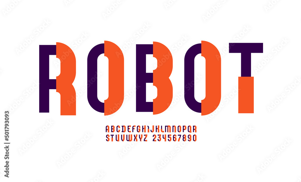 Concept font, modern alphabet, trendy letters and numbers made of outline and pieces, vector illustration 10EPS Concept font, modern alphabet, trendy letters and numbers made of outline and pieces, vector illustration 10EPS