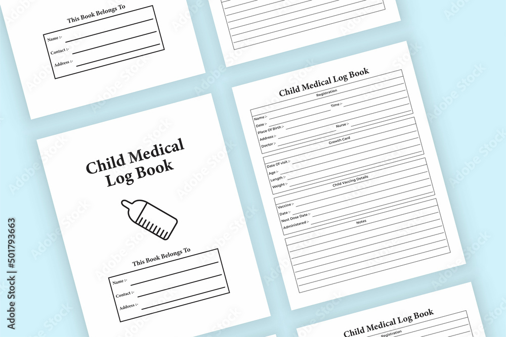 Child medical log book KDP interior. Child vaccination info checker and growth tracker template. KDP interior notebook. Infant daily activities and birth information journal KDP interior. Child medical log book KDP interior. Child vaccination info checker and growth tracker template. KDP interior notebook. Infant daily activities and birth information journal KDP interior.