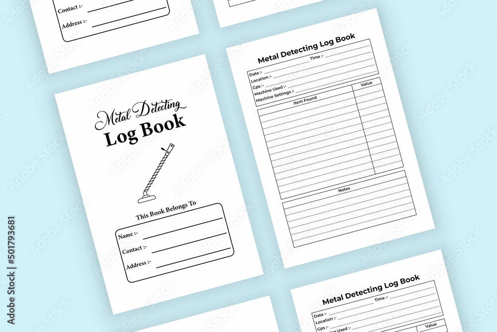 Metal detecting KDP interior logbook. Metal detecting location recorder and item information tracker template. KDP interior log book. Digging location and work experience checker interior. Metal detecting KDP interior logbook. Metal detecting location recorder and item information tracker template. KDP interior log book. Digging location and work experience checker interior.