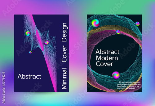 Minimum coverage of a vector. Cover design. Set of modern abstract musical backgrounds. Sound flyer for creating a fashionable cover, banner, poster, booklet...